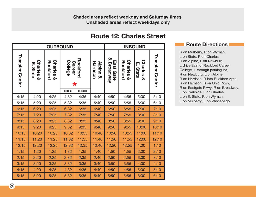 RMTD Charles Route Schedule