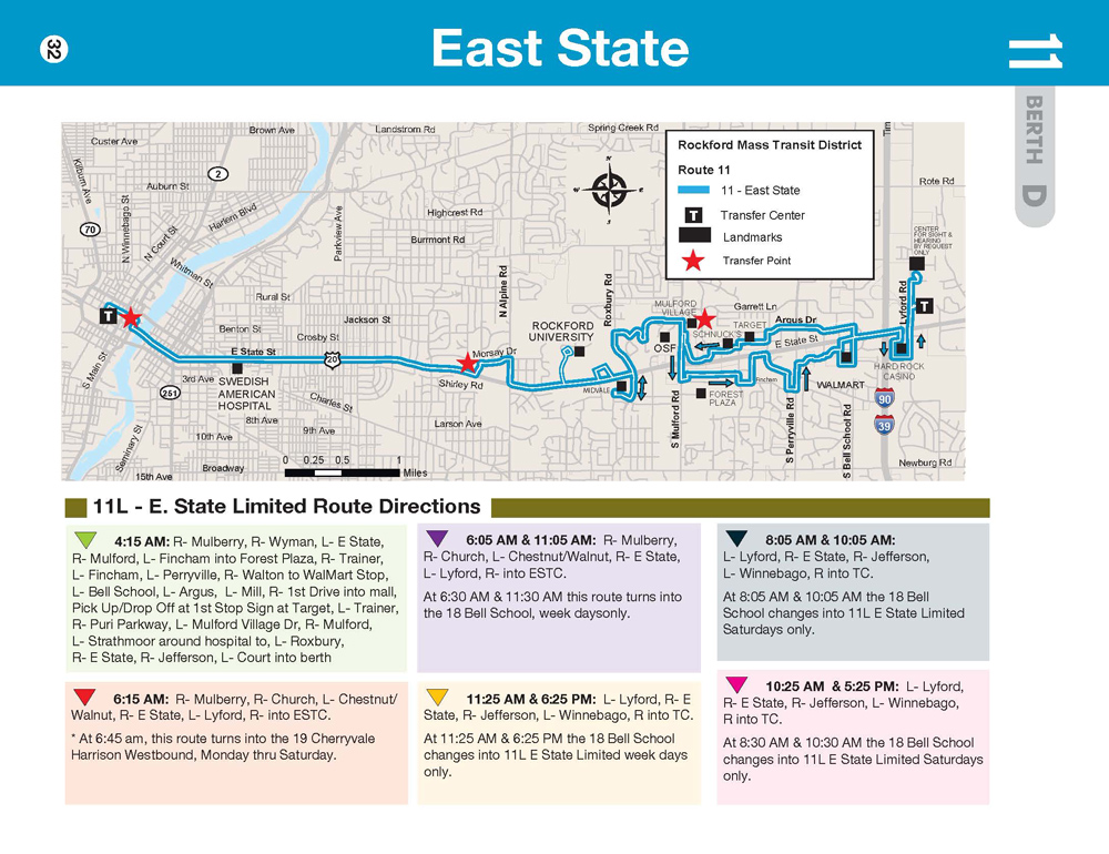 RMTD East State Street Route Map