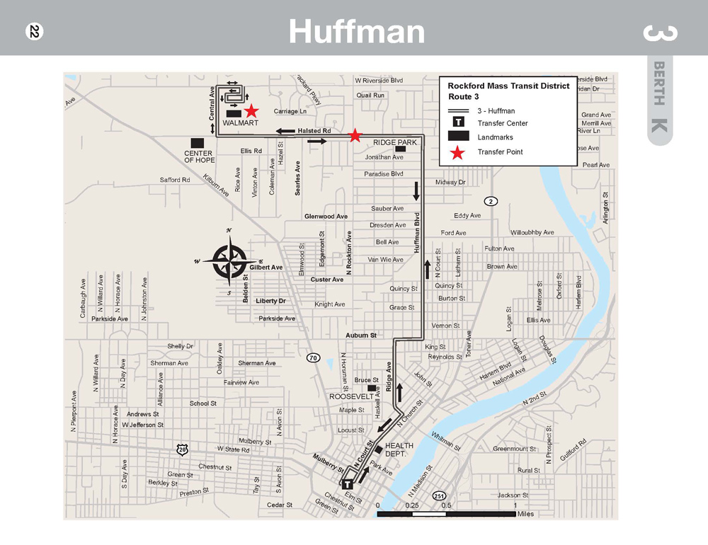 RMTD Huffman Street Route Map