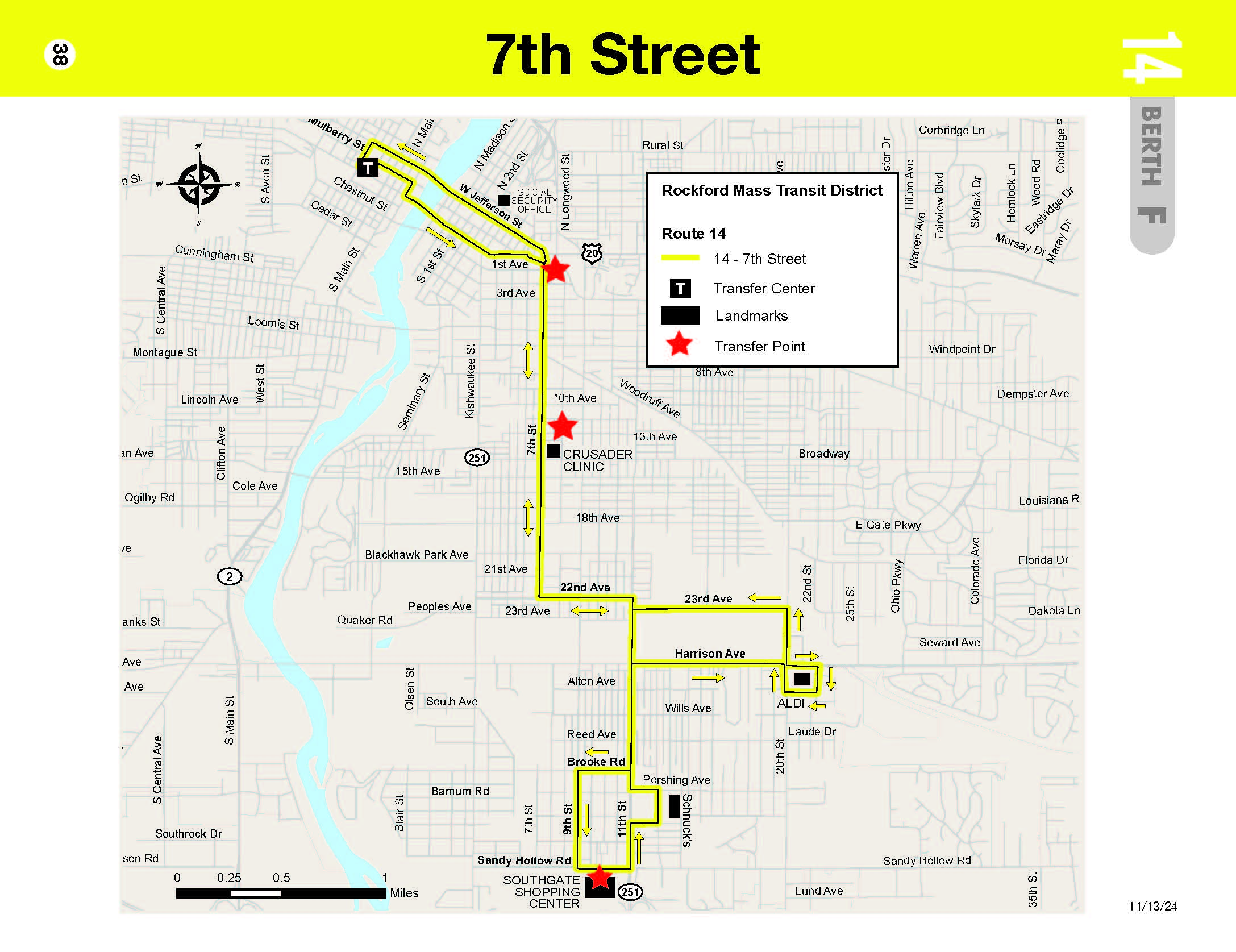 RMTD 7th Street Route Map