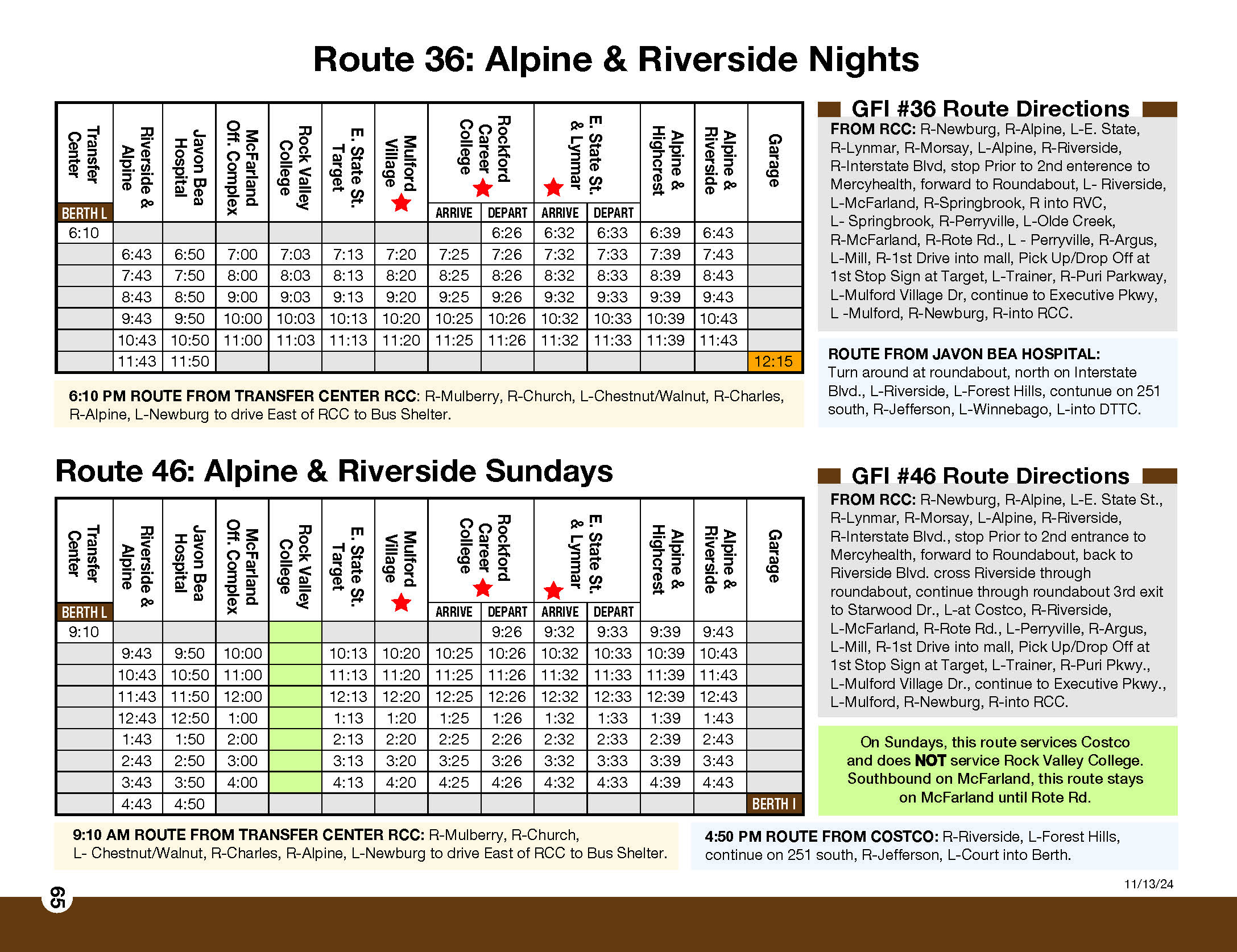 RMTD Perryville Alpine Route Schedule